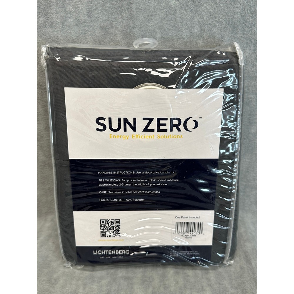 Sun Zero Lichtenberg Curtain Panel Gray Silver Grommet New Blackout Curtain One